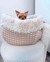 Eh Gia Eco Fur Walking Bag - Square Champagne mit lockigem Öko-Fell Eh Gia Eco Fur Walking Bag - Square Champagne mit lockigem Öko-Fell