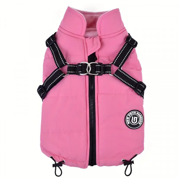 Hundemantel mit integriertem Geschirr