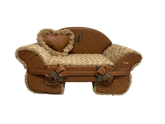 Eh Gia Sofa - Matelassè Caramello + Curly Öko Fell in Caramello