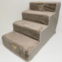 Hundetreppe 4 Stufen Leinen - Taube Hundetreppe 4 Stufen Leinen - Taube