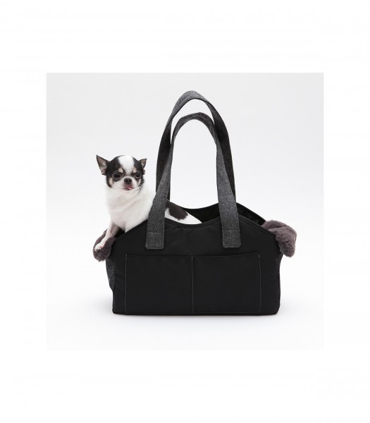 Louisdog - Huntetasche - The Shoulder Bag Wool - in Black Onyx